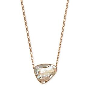 Kendra Scott Mckenna Vintage Gold Pendant Necklace in White Abalone
